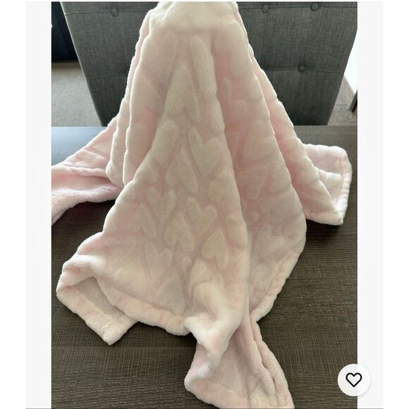 Cloud Island Pink Hearts Embossed Baby Blanket Security Soft Lovey Target Minky - Picture 1 of 5
